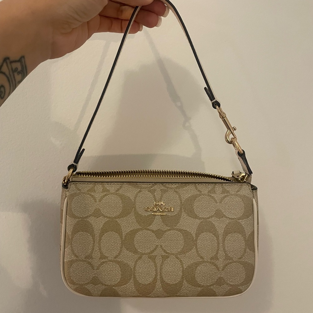 Coach Nolita 19 in Signature Canvas in Gold/Light Khaki Chalk - NWOT